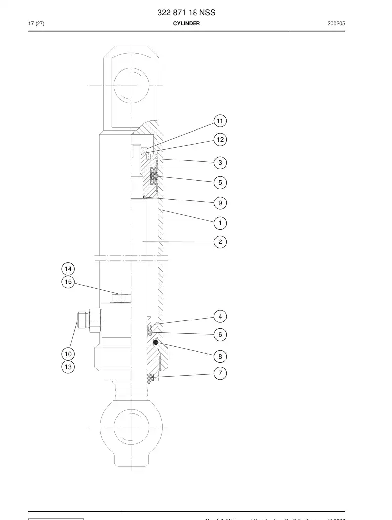 32287118 322 871 18 Cylinder - Sandvik Technical Drawing
