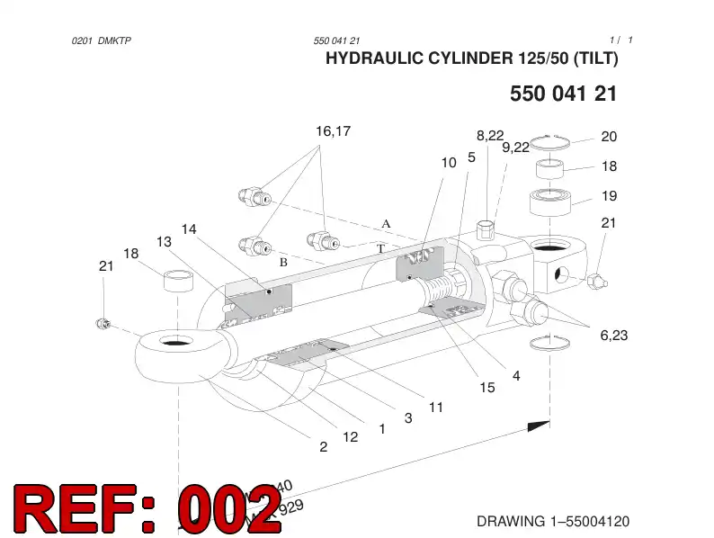 32300428 323 004 28 PISTON Rod Assembly - Sandvik Technical Drawing