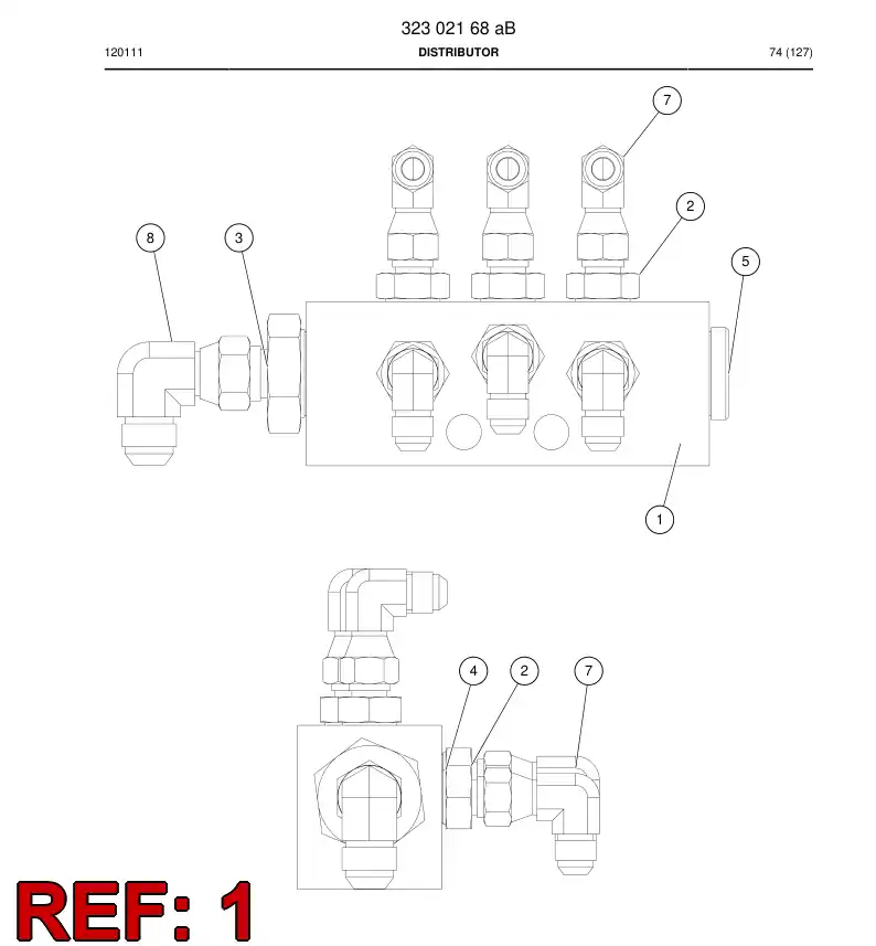 32302038 323 020 38 DISTRIBUTOR PIECE - Sandvik Technical Drawing
