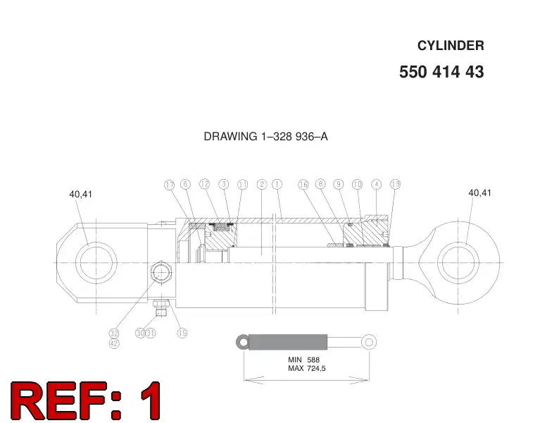 32316008 323 160 08 CYLINDER TUBE - Sandvik Technical Drawing