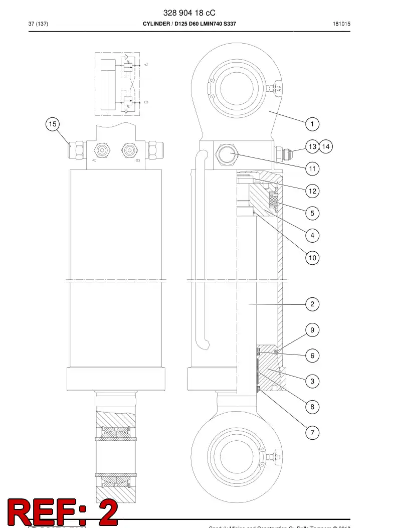 32318708 323 187 08 PISTON ROD - Sandvik Technical Drawing