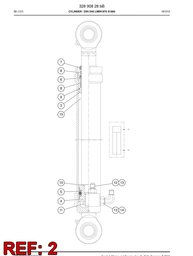 32319568 323 195 68 PISTON ROD - Sandvik Technical Drawing