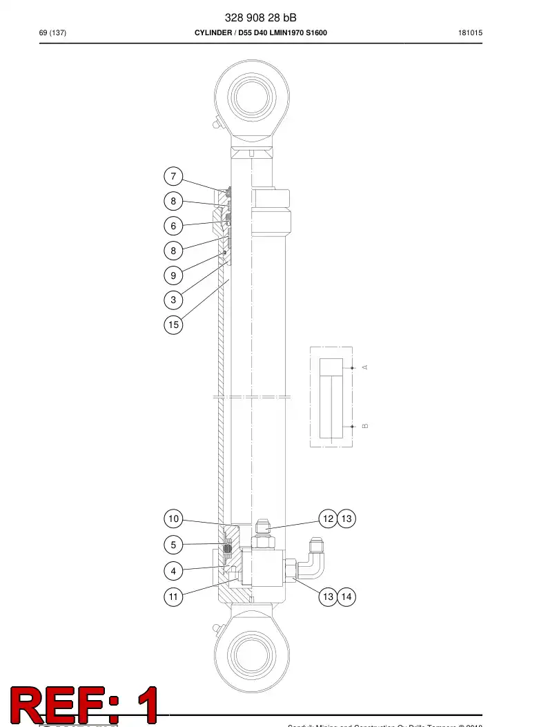 32319718b 323 197 18b CYLINDER TUBE - Sandvik Technical Drawing