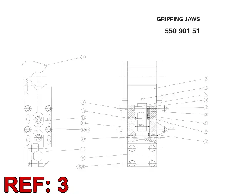 32329058 323 290 58 PLATE - Sandvik Technical Drawing