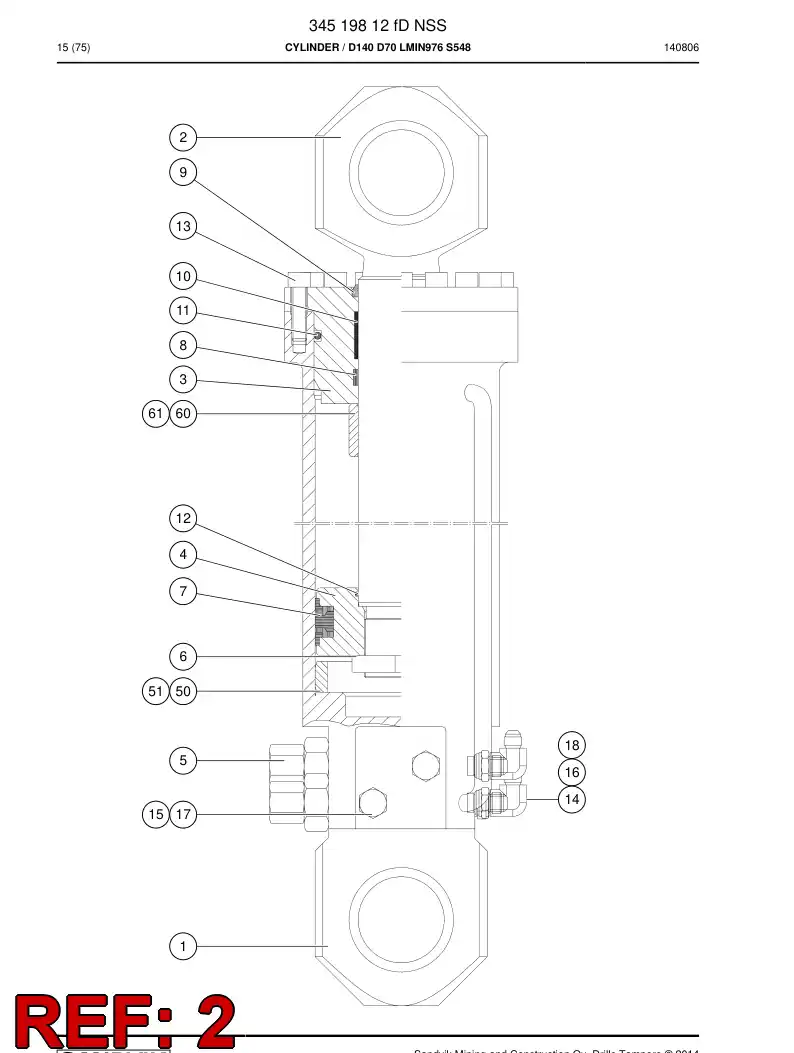 32330668 323 306 68 Rod, PISTON - Sandvik Technical Drawing