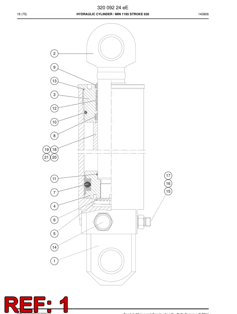 32335998a 323 359 98a CYLINDER TUBE - Sandvik Technical Drawing