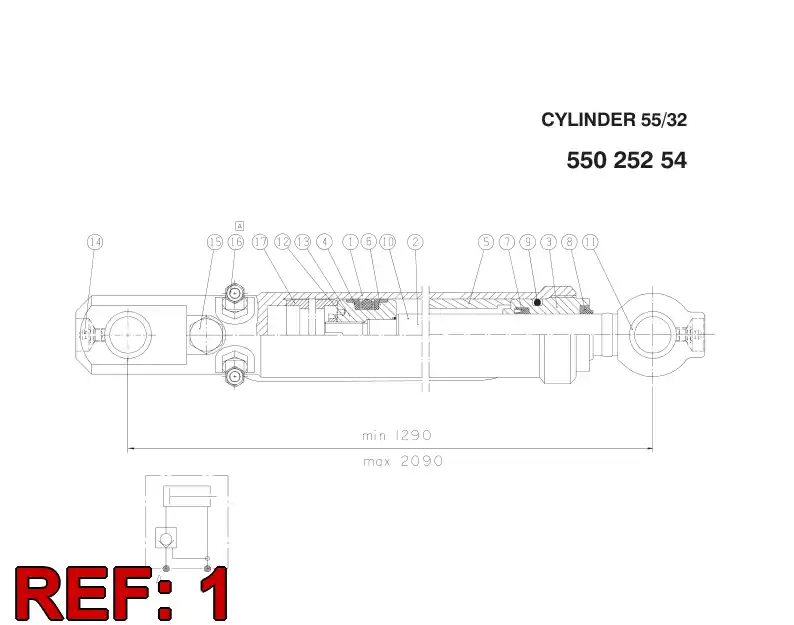32359577 323 595 77 Tube, Cylinder - Sandvik Technical Drawing