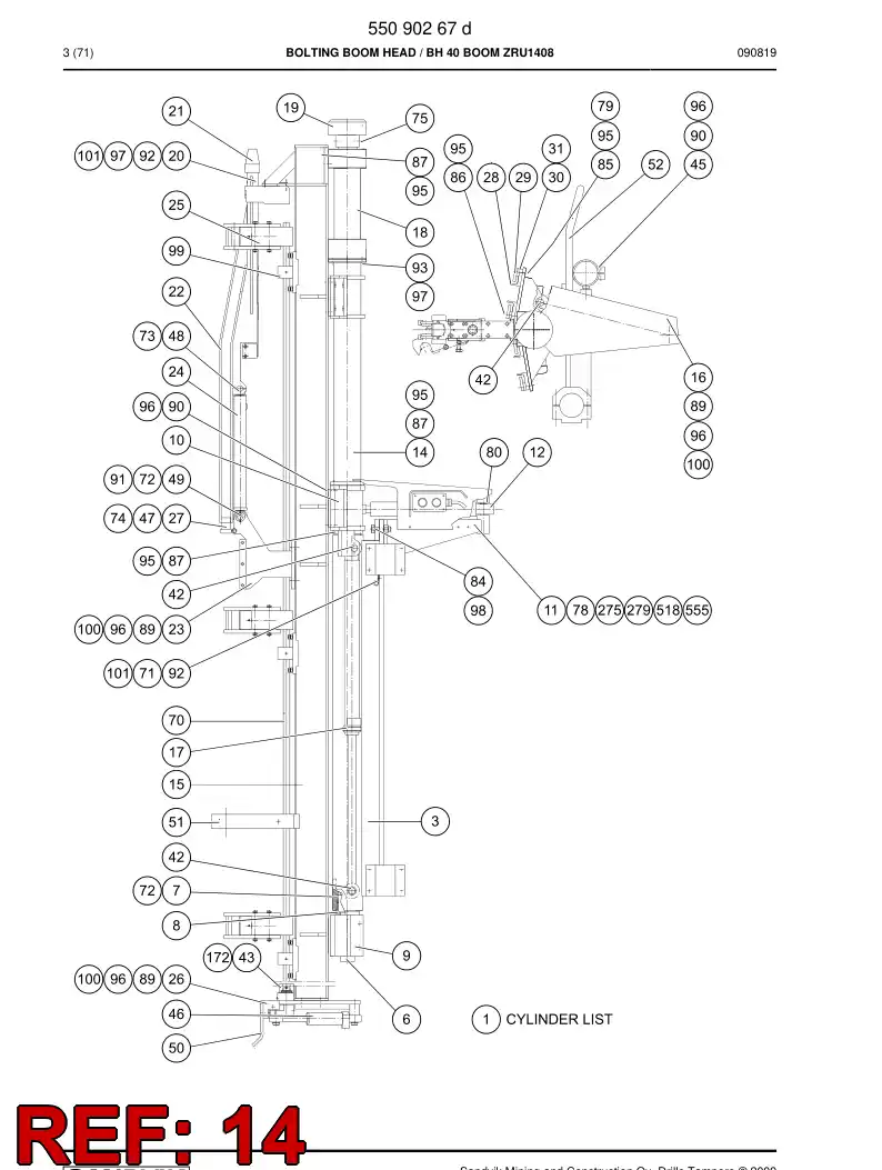 32500858 325 008 58 CRADLE - Sandvik Technical Drawing