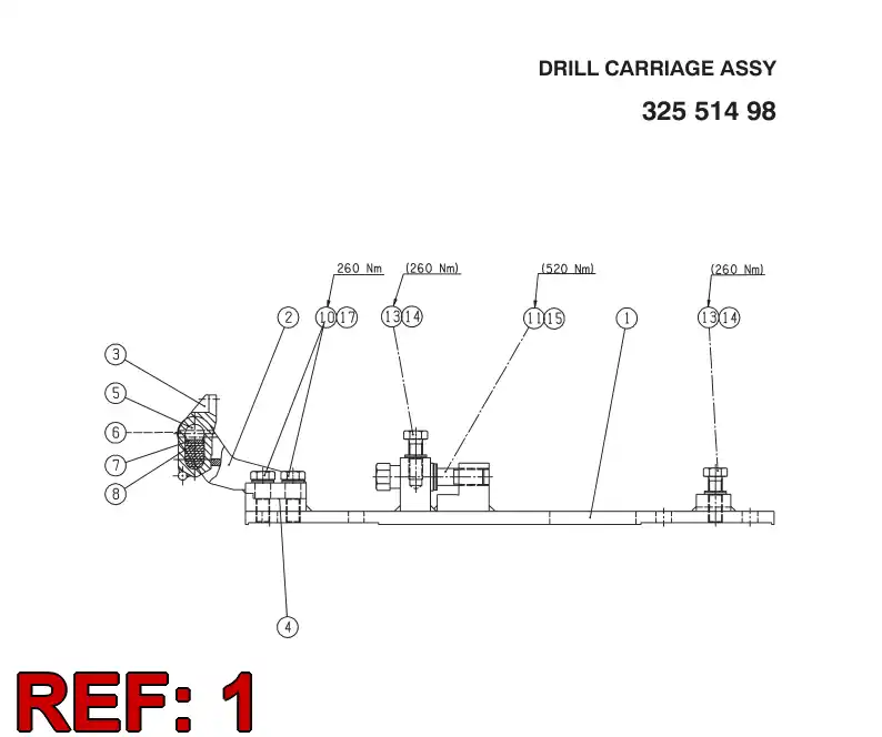 32515678 325 156 78 DRILL CARRIAGE - Sandvik Technical Drawing