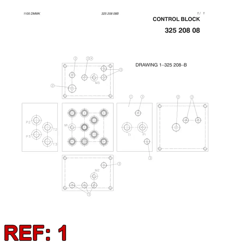 32519458 325 194 58 CONTROL BLOCK - Sandvik Technical Drawing