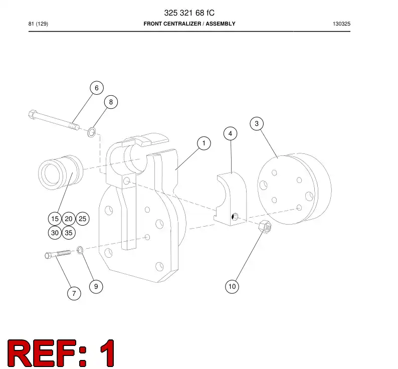 32532298g 325 322 98g Centralizer, Front - Sandvik Technical Drawing
