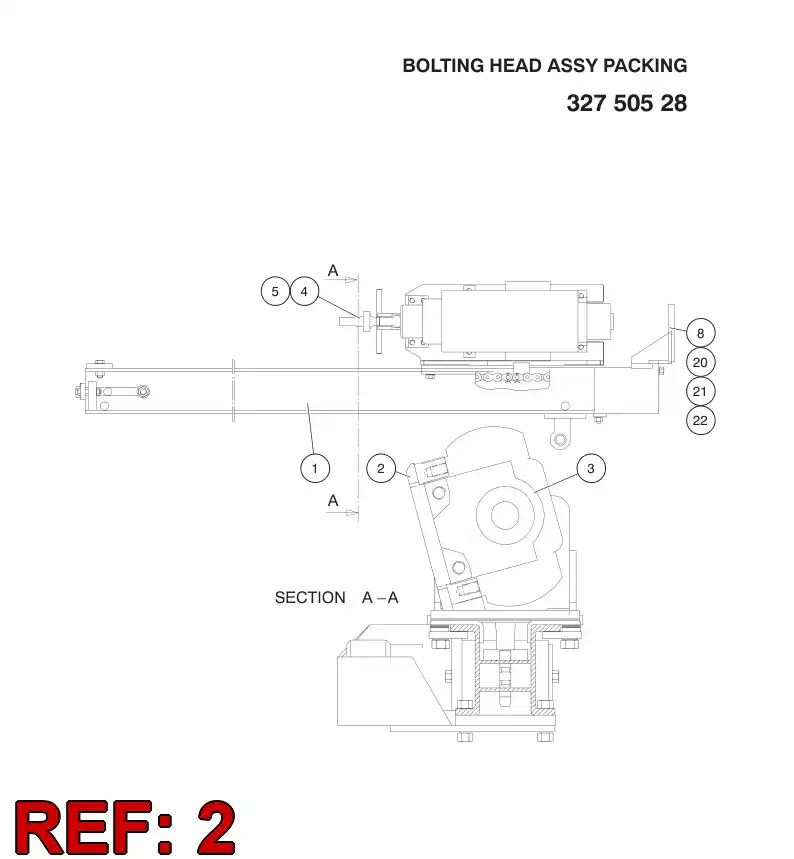 32551498 325 514 98 DRILL CARRIAGE ASSY SPLIT-SET - Sandvik Technical Drawing