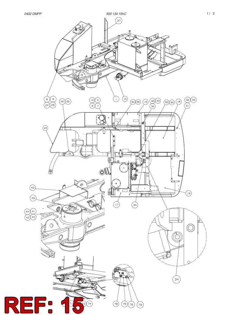 32554678 325 546 78 HYDR.CYLINDER D140/80 - Sandvik Technical Drawing