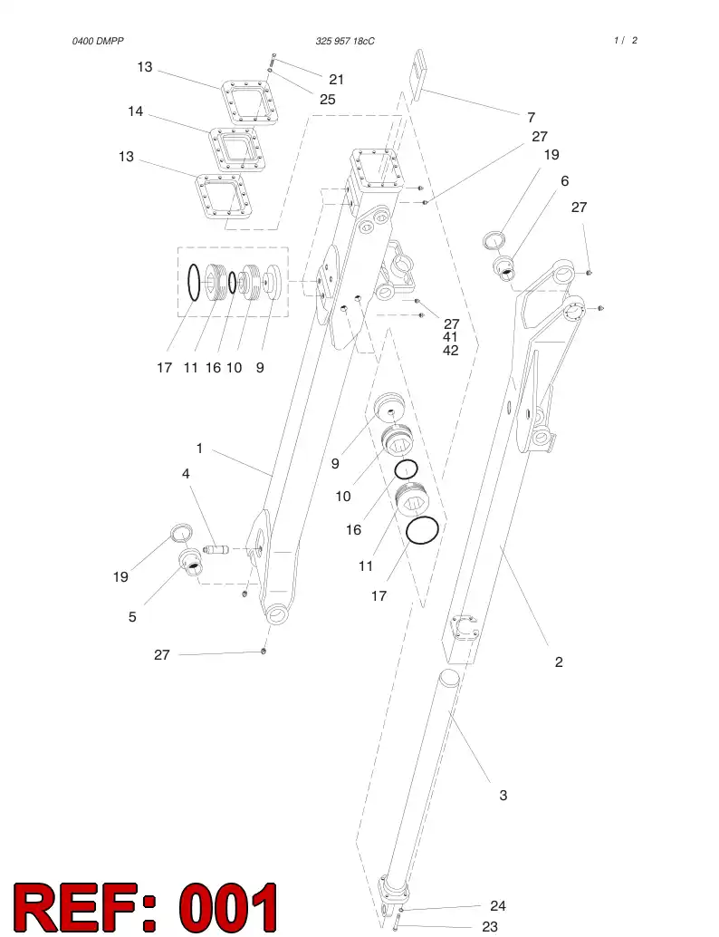 32571448 325 714 48 OUTER PIPE RIGHT - Sandvik Technical Drawing