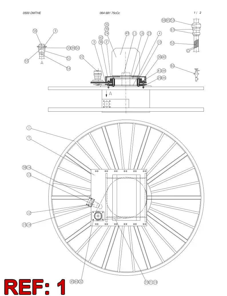32577808 325 778 08 CABLE REEL - Sandvik Technical Drawing