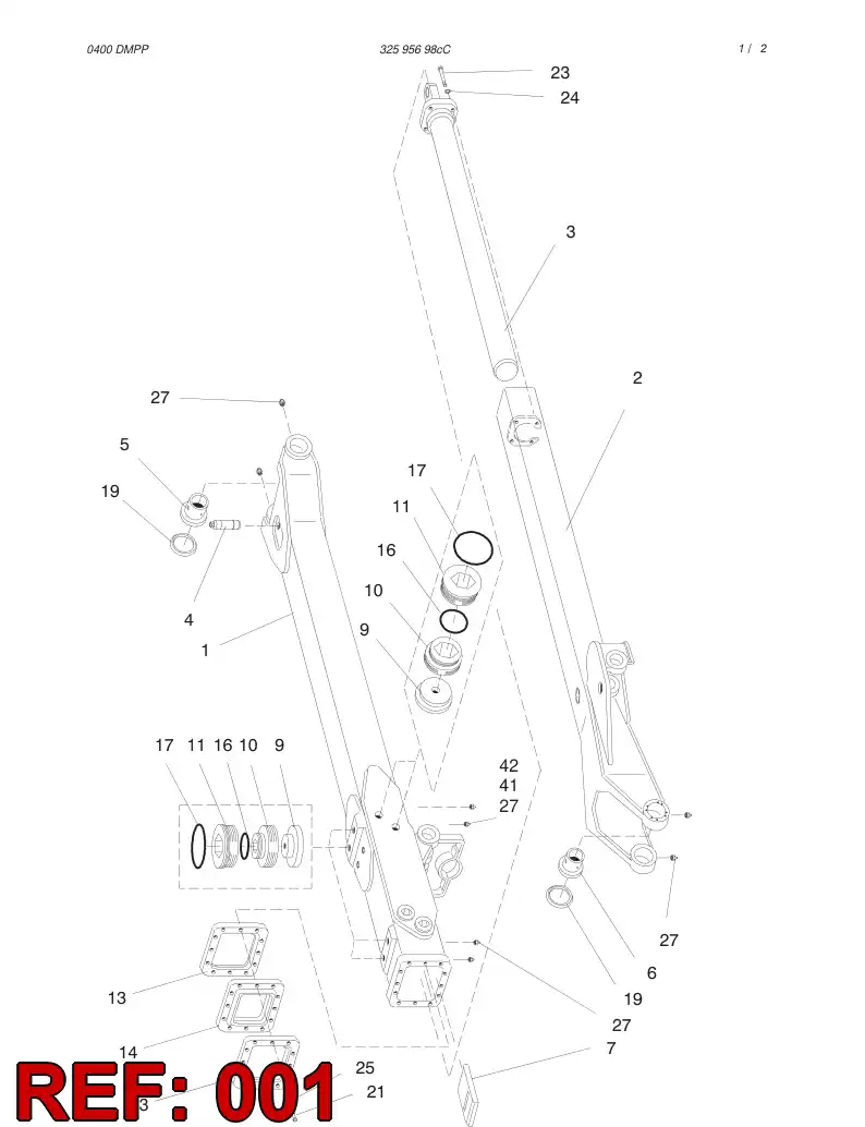 32578798 325 787 98 OUTER PIPE LEFT - Sandvik Technical Drawing
