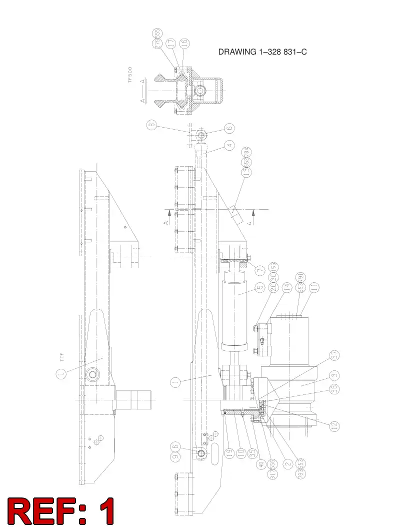 32596038 325 960 38 CRADLE ASSY - Sandvik Technical Drawing