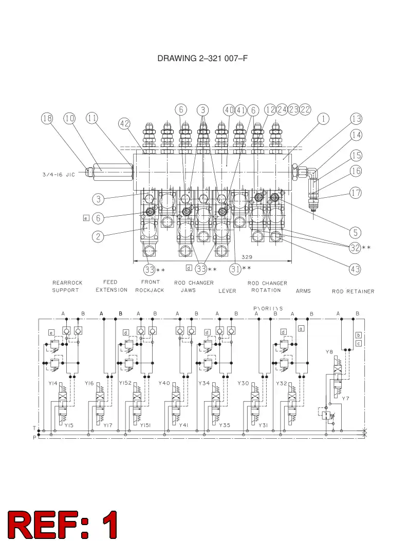 32613538 326 135 38 SUBPLATE (CETOP 2) 8 STATIONS - Sandvik Technical Drawing