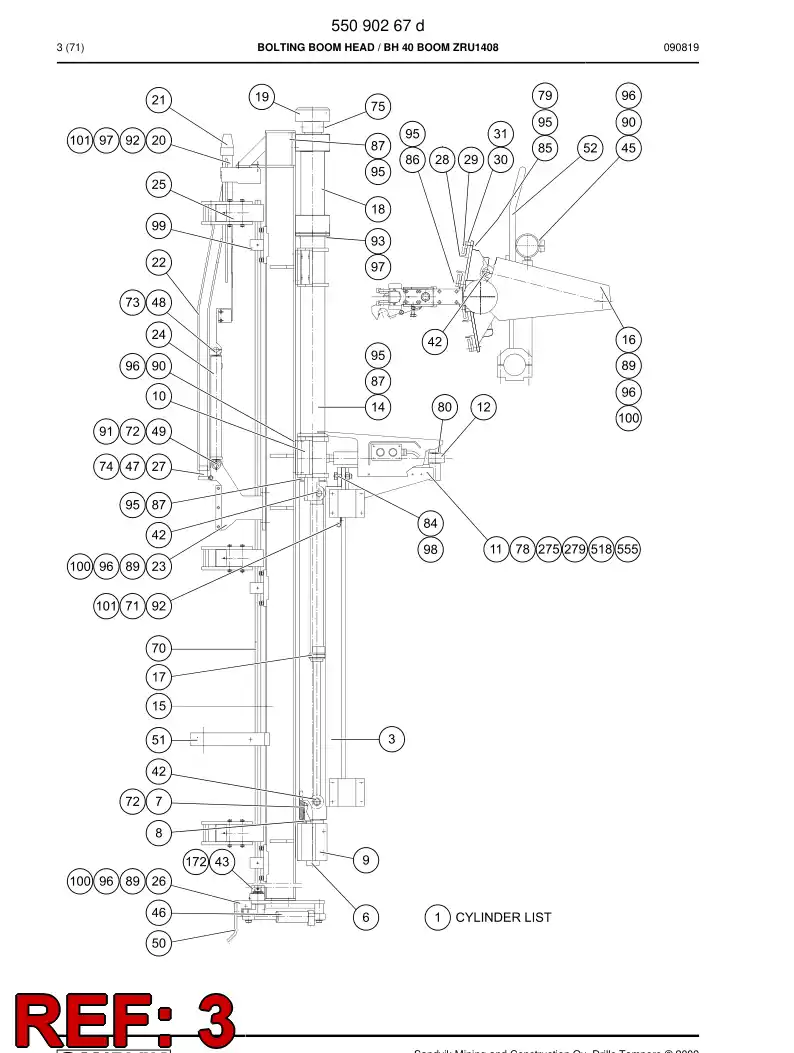 32634888 326 348 88 BOOM HEAD - Sandvik Technical Drawing