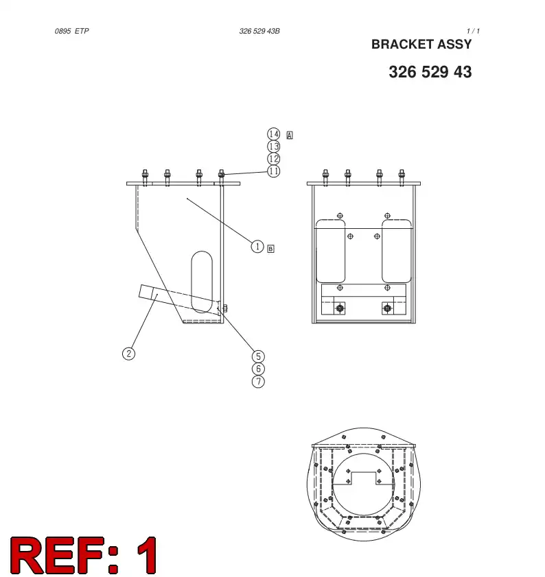 32652668 326 526 68 BRACKET - Sandvik Technical Drawing