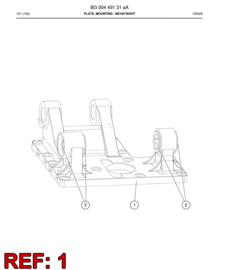 32656608a 326 566 08a MOUNTING PLATE RIGHT,MACH.TB90 - Sandvik Technical Drawing