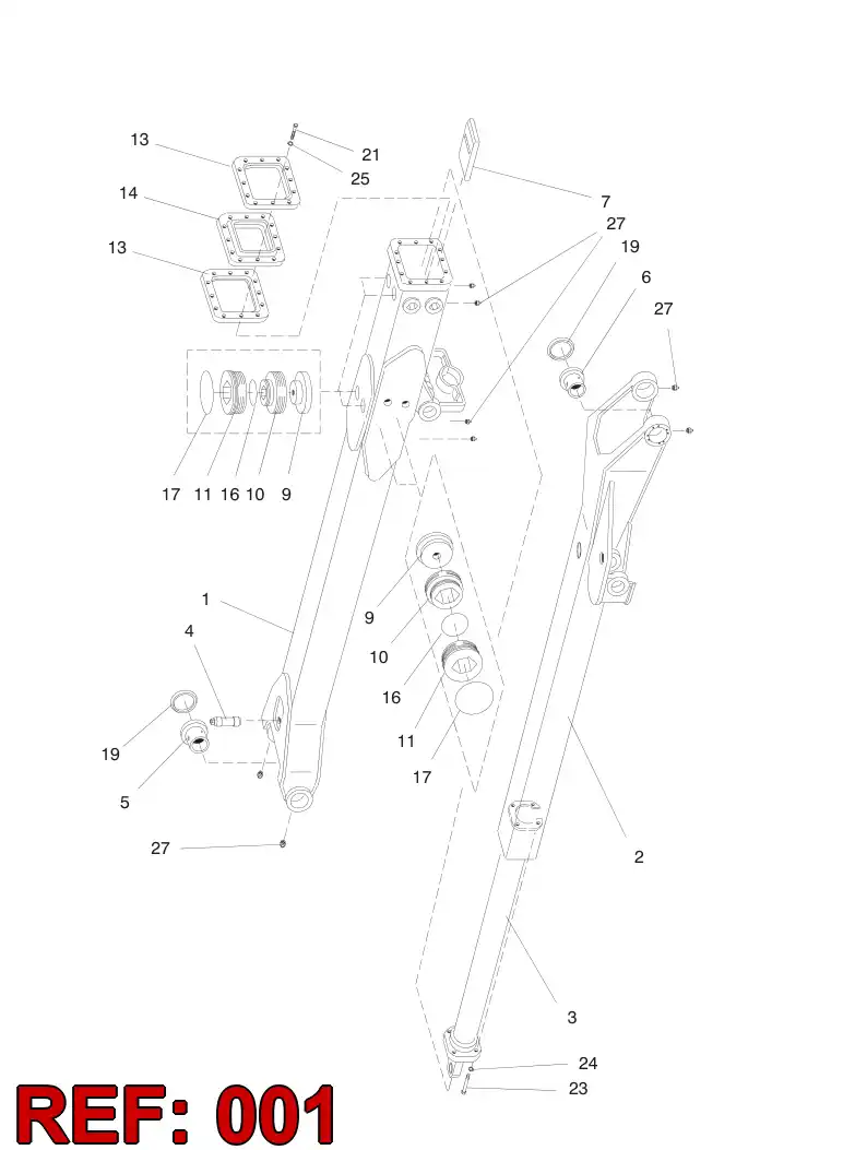 32657048 326 570 48 OUTER PIPE MACHINING,RIGHT - Sandvik Technical Drawing