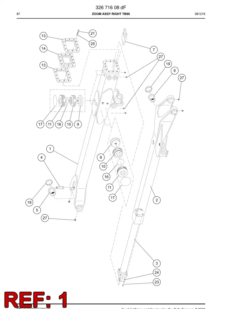 32657048a 326 570 48a OUTER PIPE MACHINING,RIGHT - Sandvik Technical Drawing