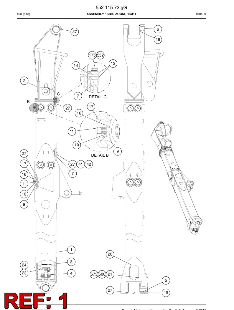 32657048j 326 570 48j OUTER PIPE MACHINING,RIGHT - Sandvik Technical Drawing
