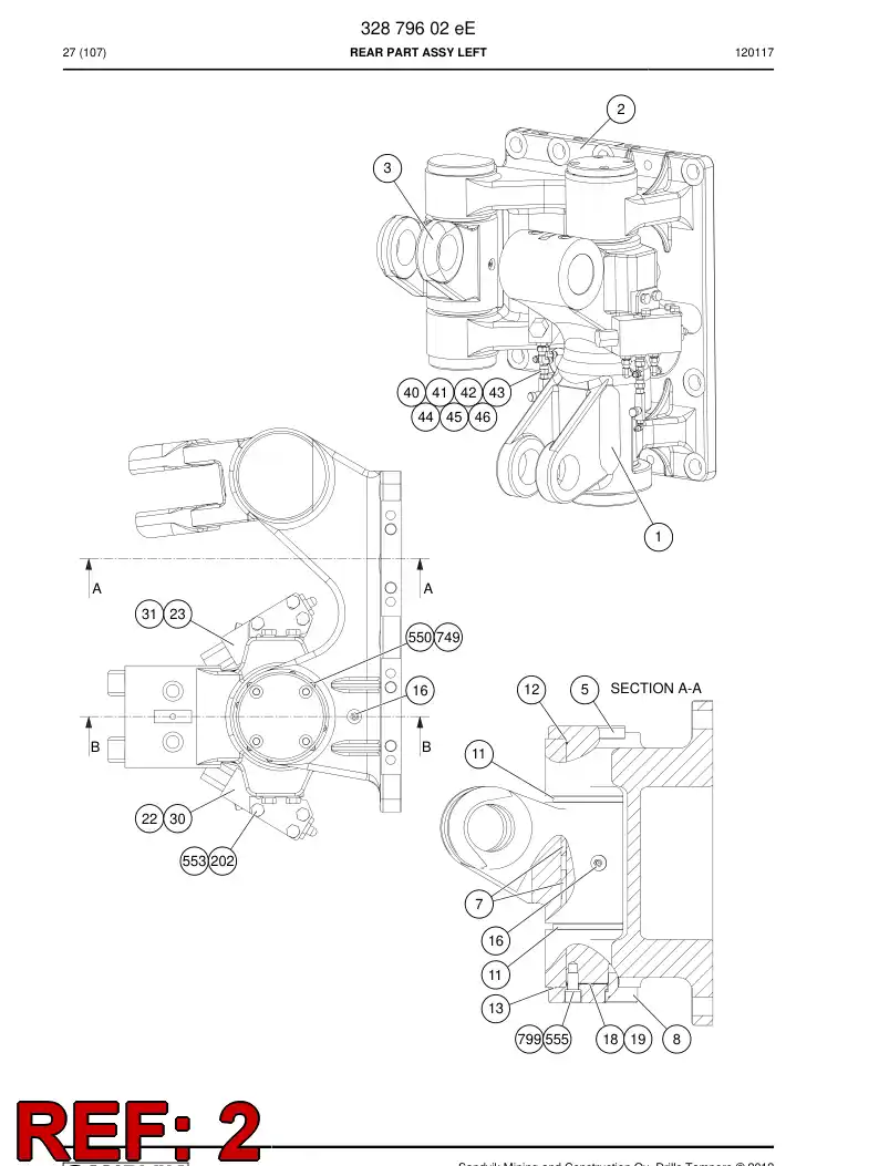 32669658a 326 696 58a MOUNTING PLATE LEFT,MACH.TB40 - Sandvik Technical Drawing