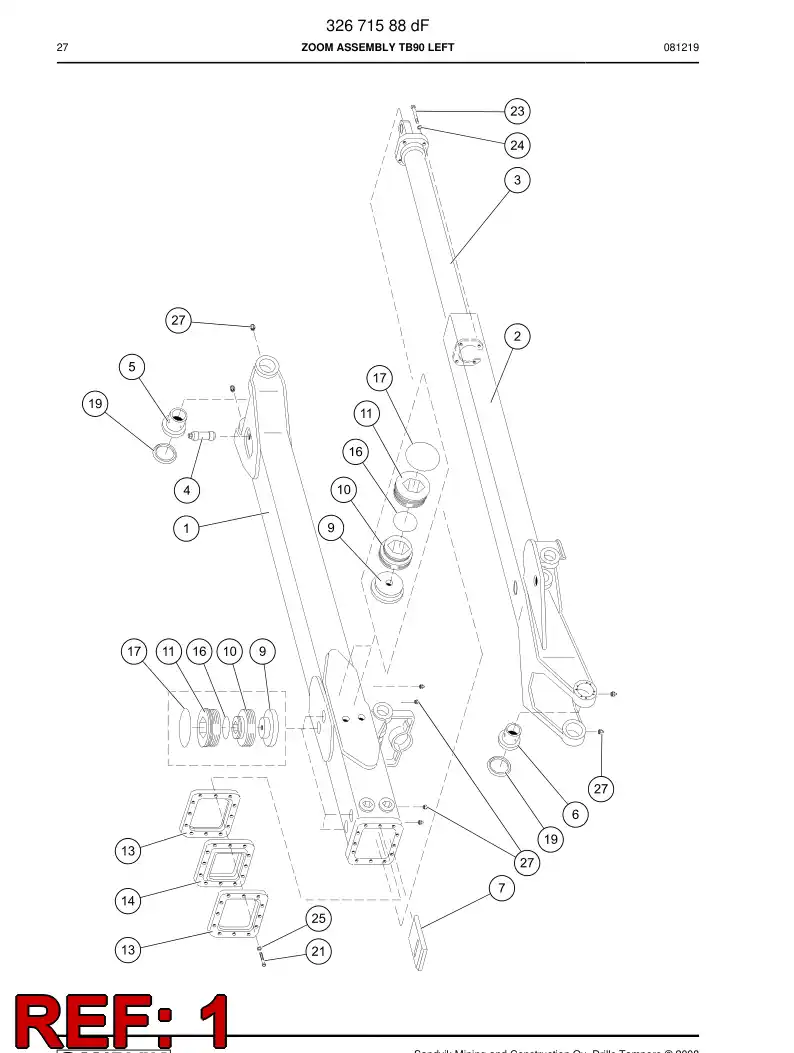 32671178a 326 711 78a OUTER PIPE MACHINING LEFT - Sandvik Technical Drawing