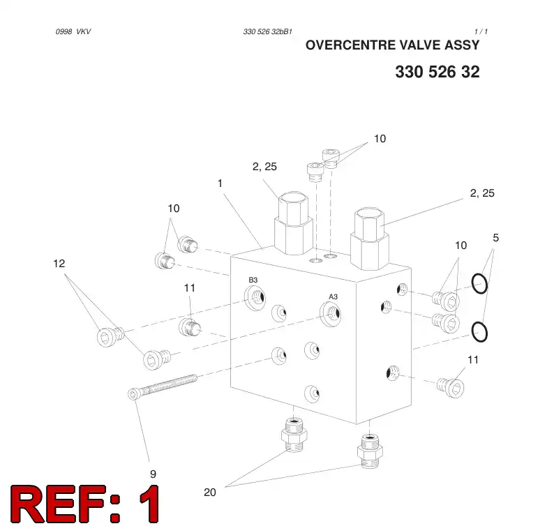 32774518 327 745 18 VALVE BLOCK/MACHINING - Sandvik Technical Drawing