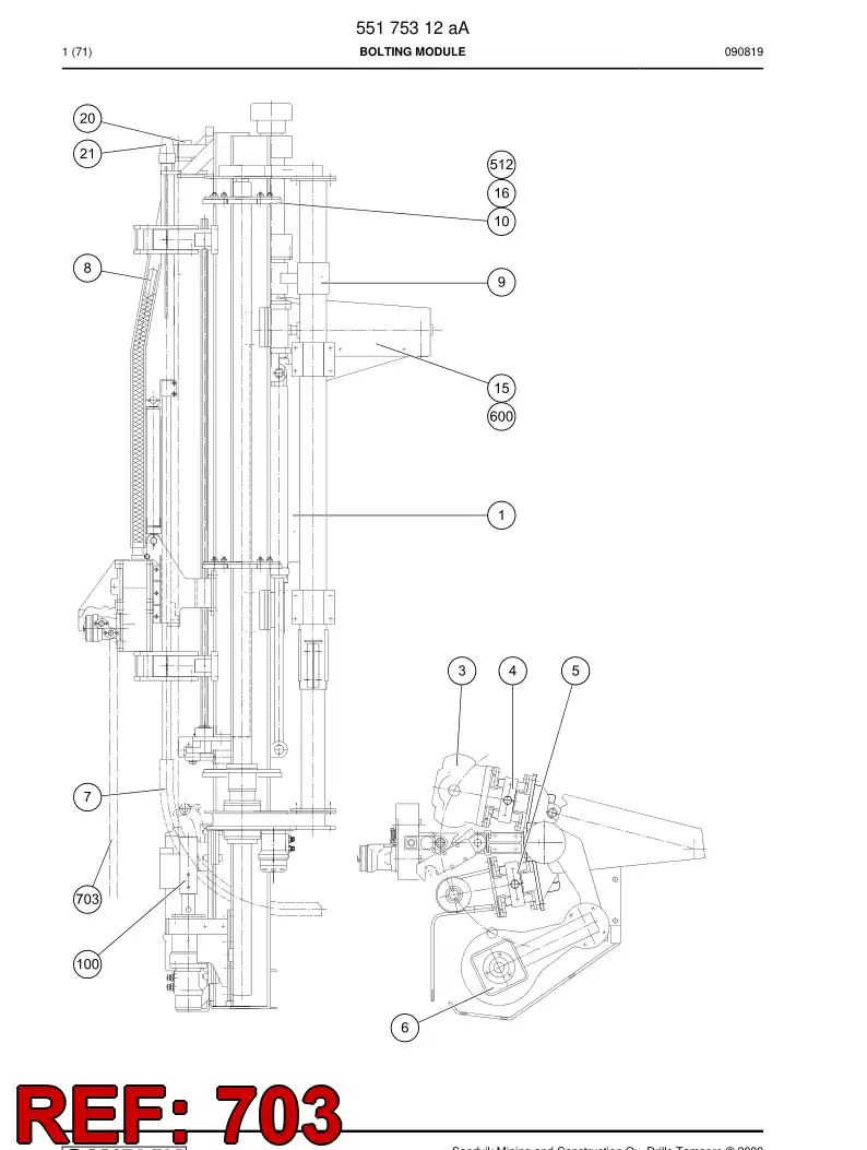 32787726 327 877 26 HOSE SUPPORT - Sandvik Technical Drawing