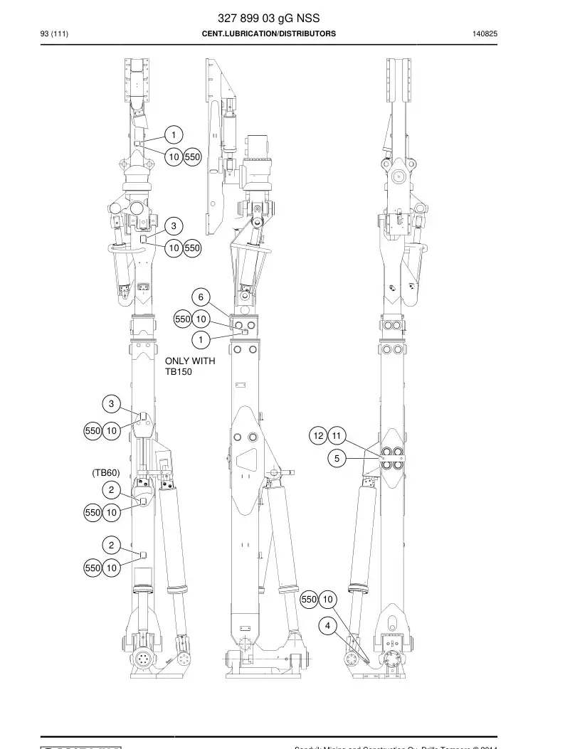 32789903g 327 899 03g CENT.LUBRICATION/DISTRIBUTORS - Sandvik Technical Drawing