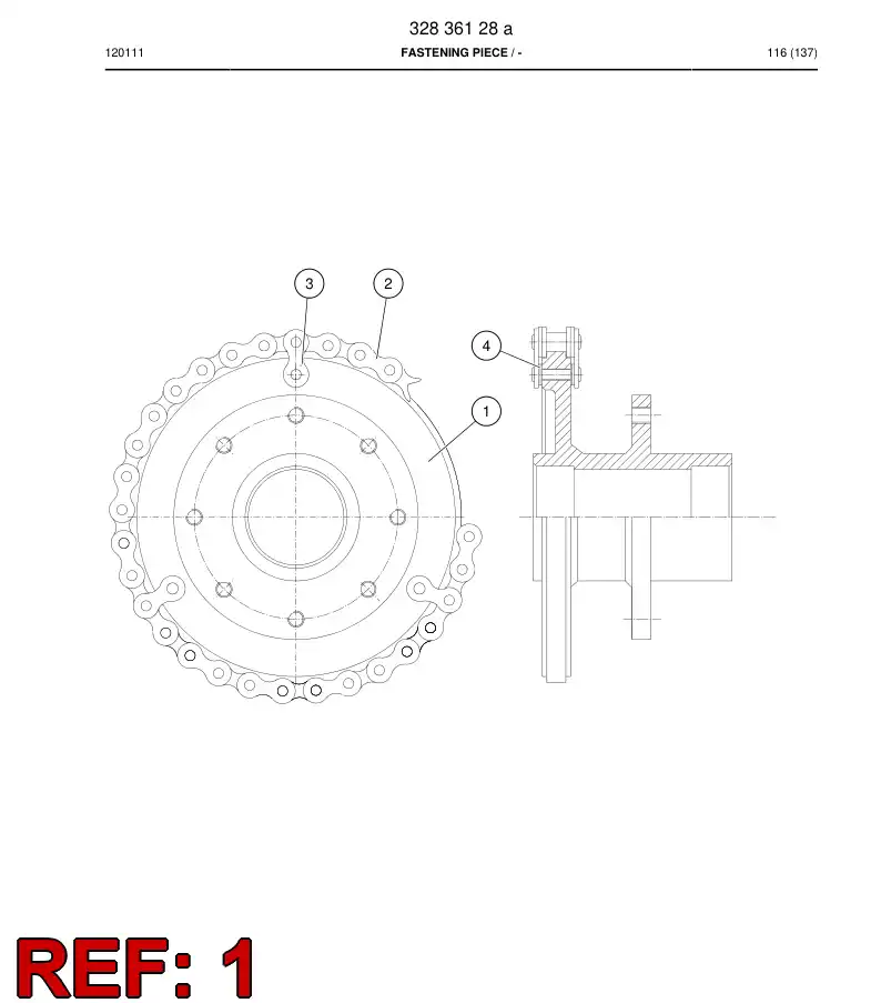 32801078 328 010 78 FASTENING PIECE - Sandvik Technical Drawing