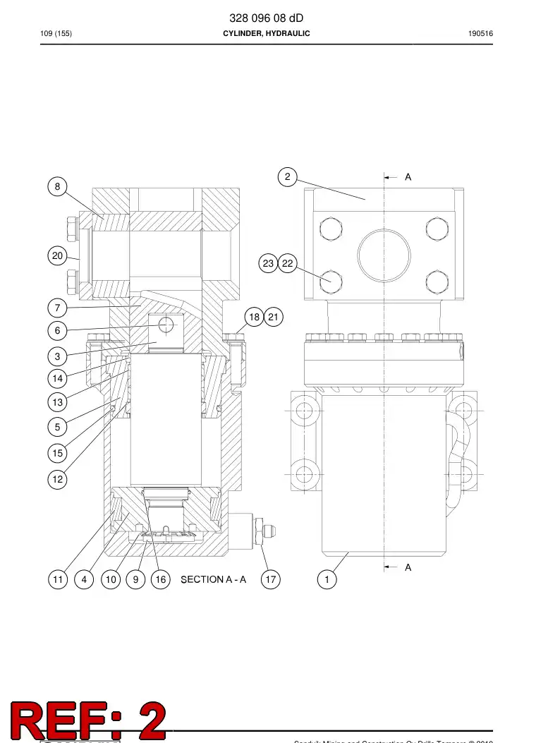 32809868a 328 098 68a END COVER - Sandvik Technical Drawing