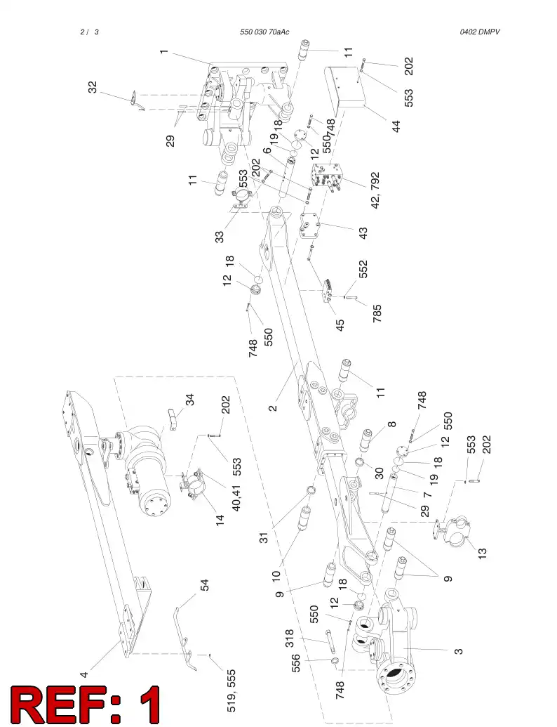 32879852 328 798 52 REAR ASSY TB60, LEFT - Sandvik Technical Drawing