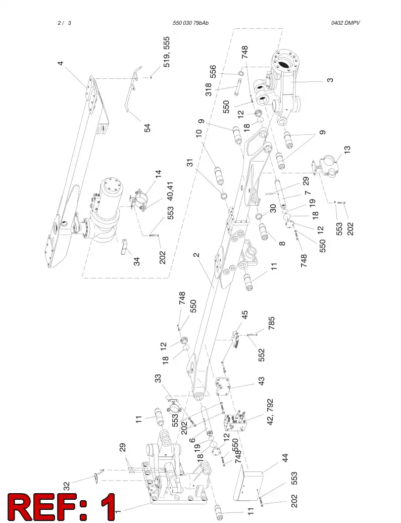 32879982 328 799 82 REAR ASSY TB60, RIGHT - Sandvik Technical Drawing