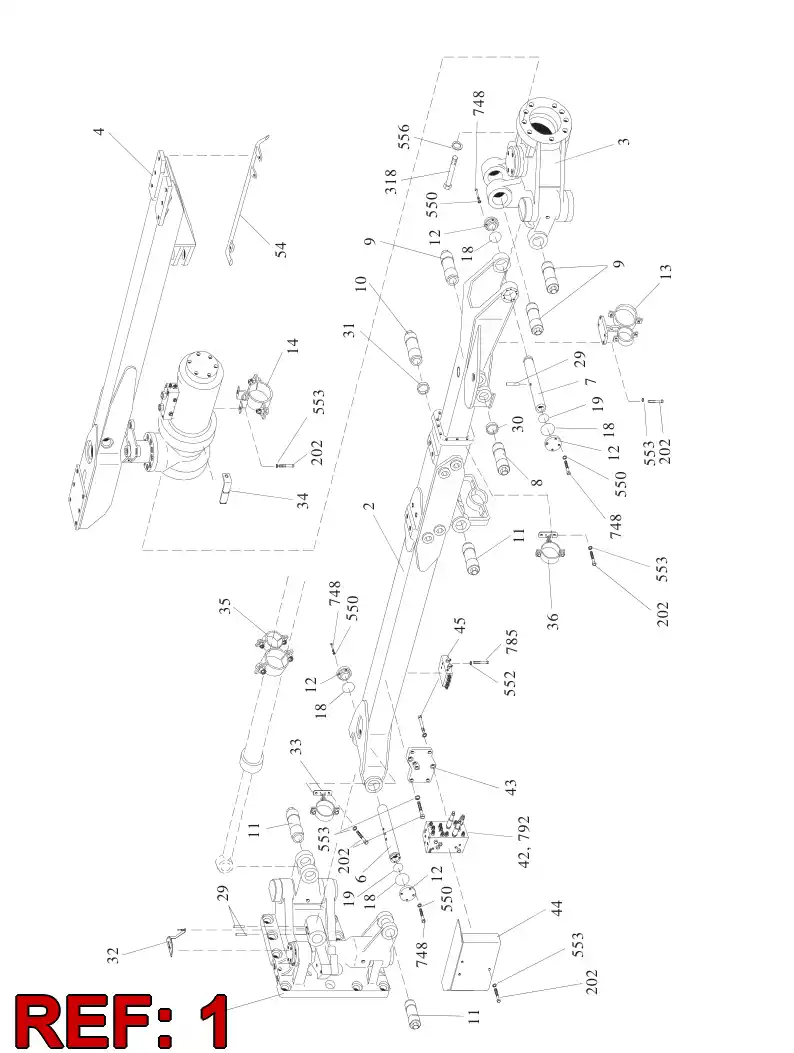32880082 328 800 82 REAR PART ASSY,RIGHT - Sandvik Technical Drawing