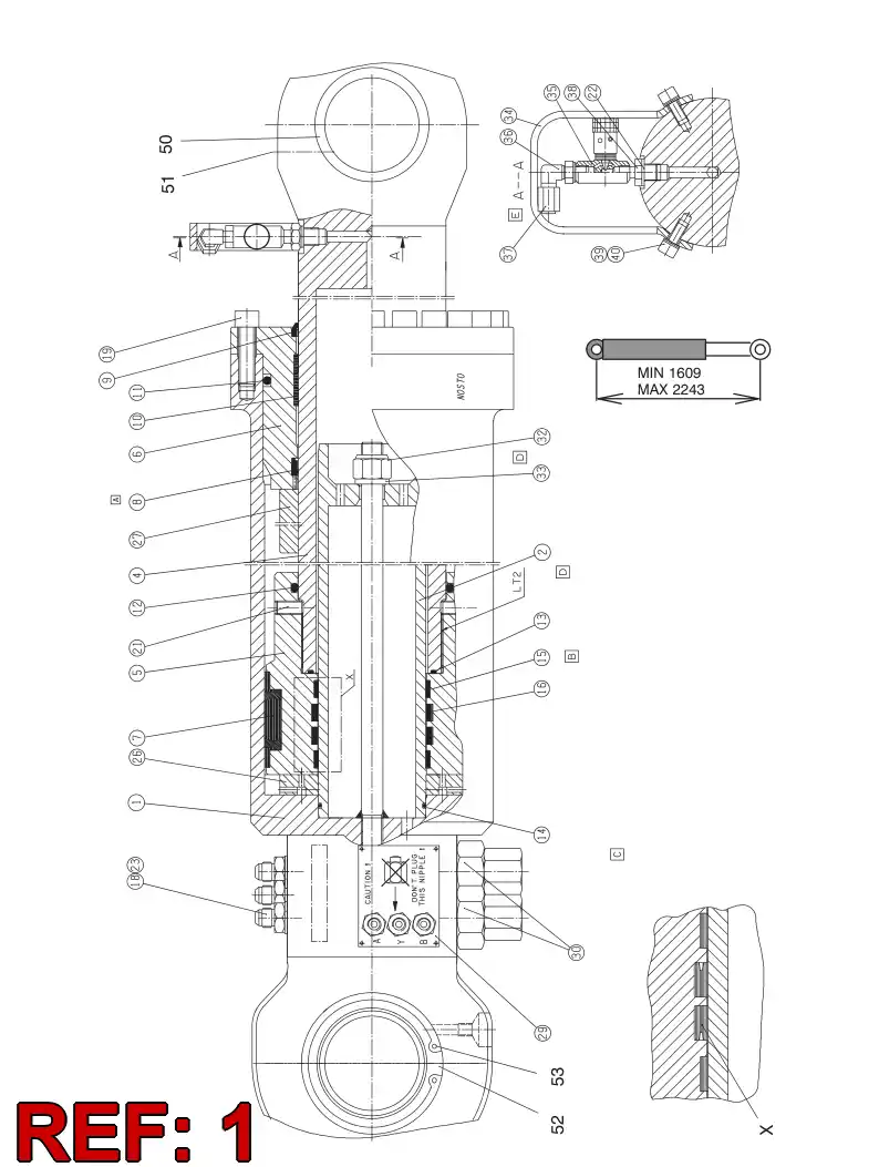 32885698 328 856 98 CYLINDER TUBE D160 - Sandvik Technical Drawing
