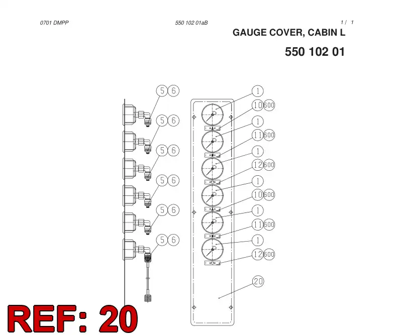 33008408 330 084 08 GAUGE COVERAGE - Sandvik Technical Drawing