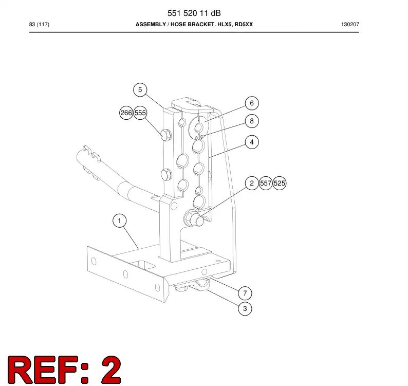 33010588c 330 105 88c Hose Support Assembly - Sandvik Technical Drawing