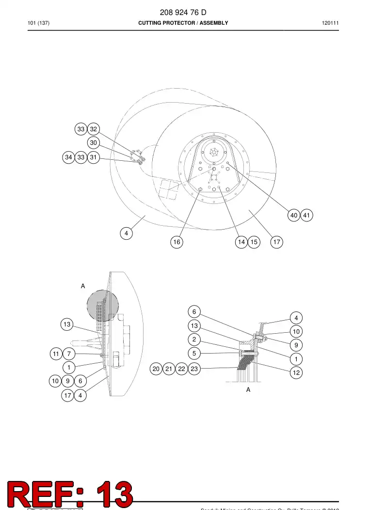 33020108 330 201 08 CUTTING PROTECTOR - Sandvik Technical Drawing