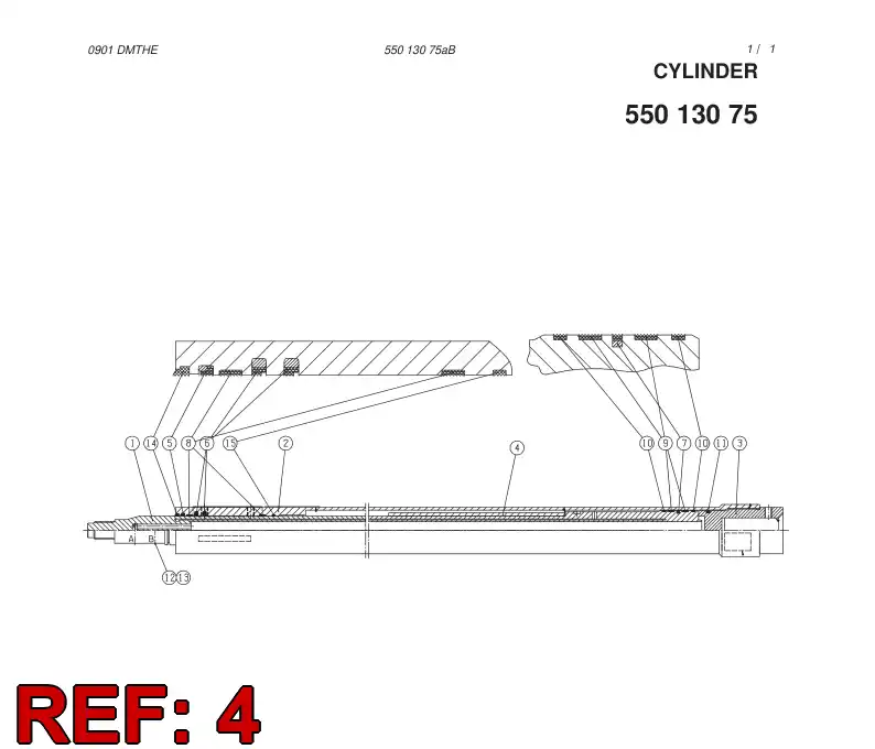 33047658 330 476 58 BUSHING L=457.5 - Sandvik Technical Drawing