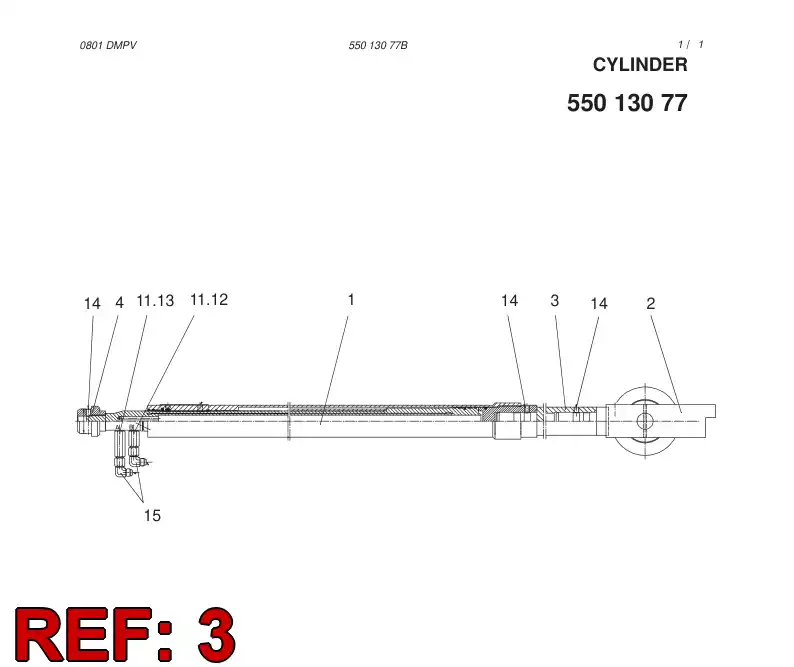 33047788 330 477 88 BUSHING L=152.5 - Sandvik Technical Drawing