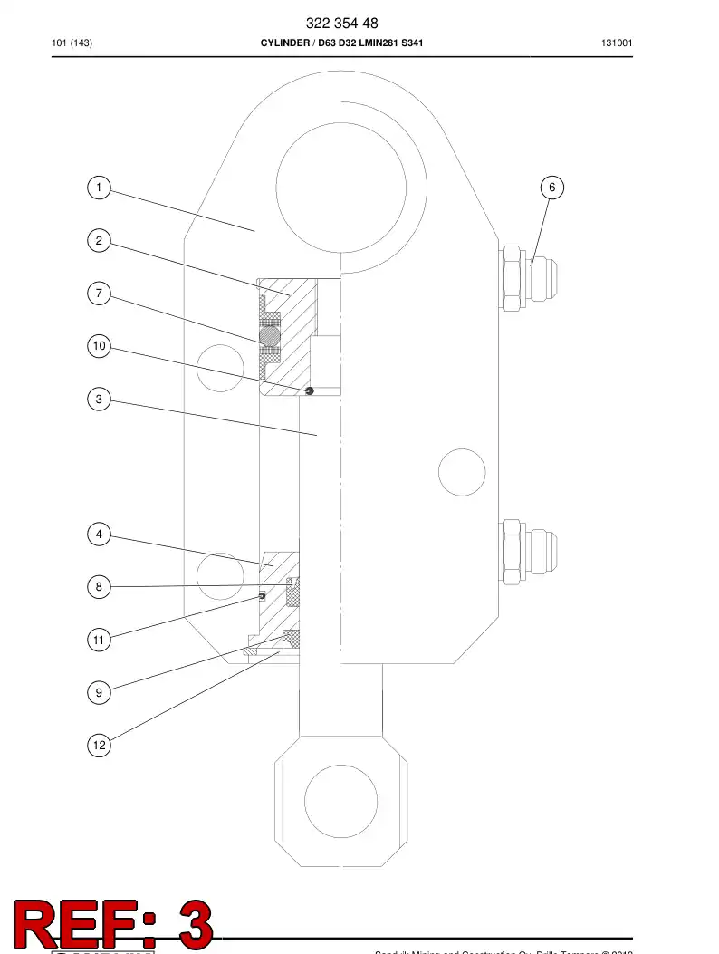 33058848 330 588 48 ROD DO PISTON 32 - Sandvik Technical Drawing