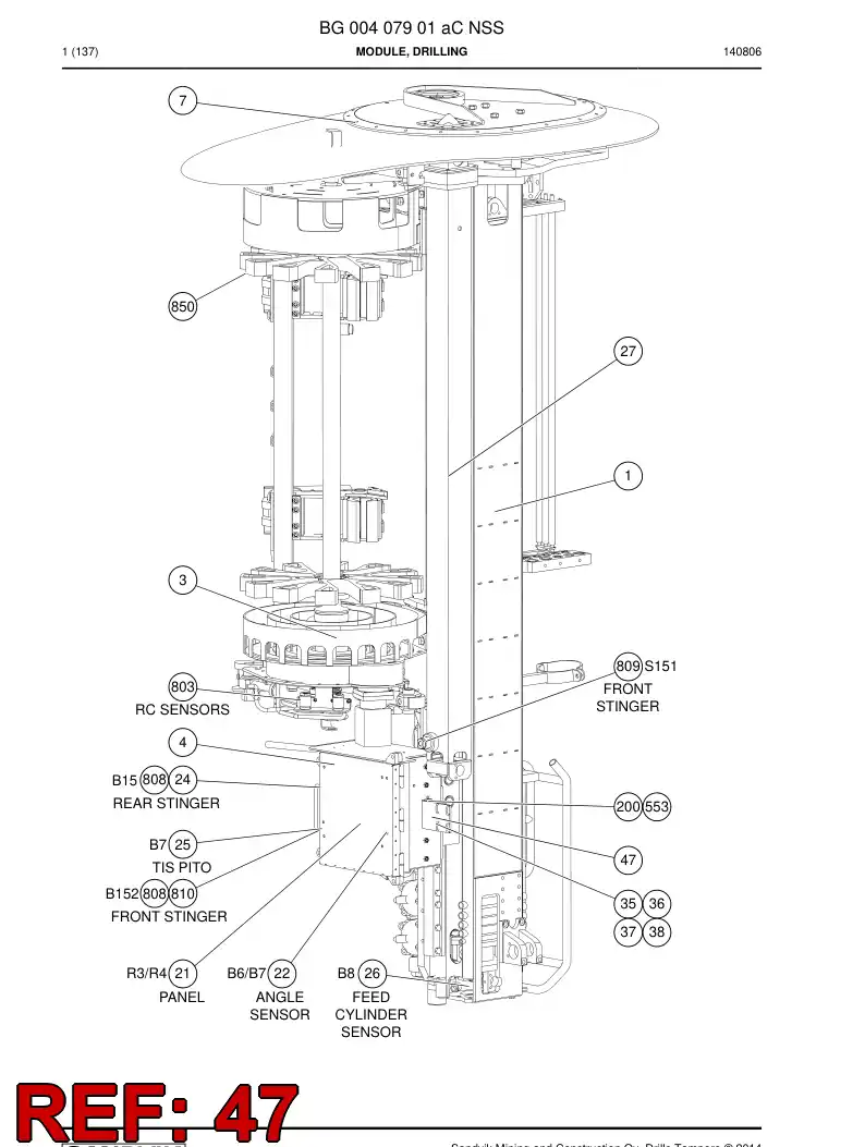 33095268a 330 952 68a SOPORTE, HOSE - Sandvik Technical Drawing
