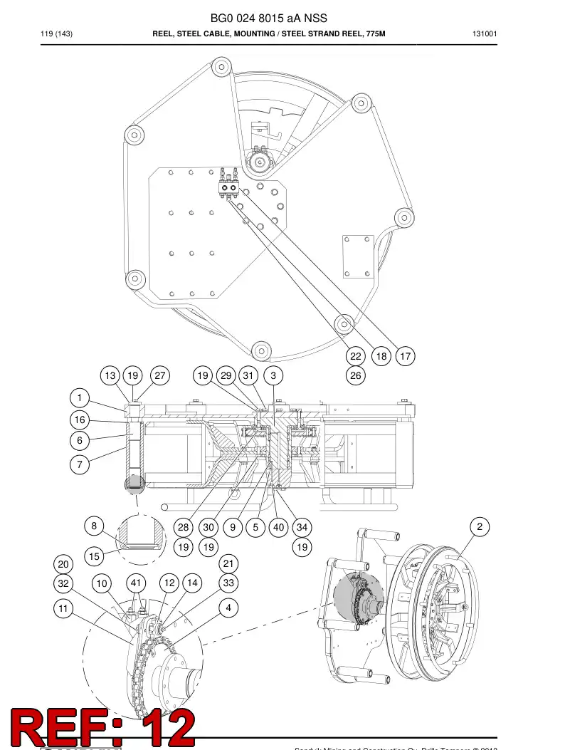 33095678 330 956 78 SPROCKET WHEEL - Sandvik Technical Drawing