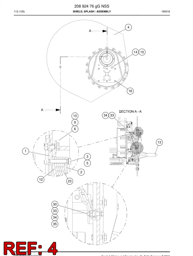 33109548a 331 095 48a Cover, Rubber - Sandvik Technical Drawing