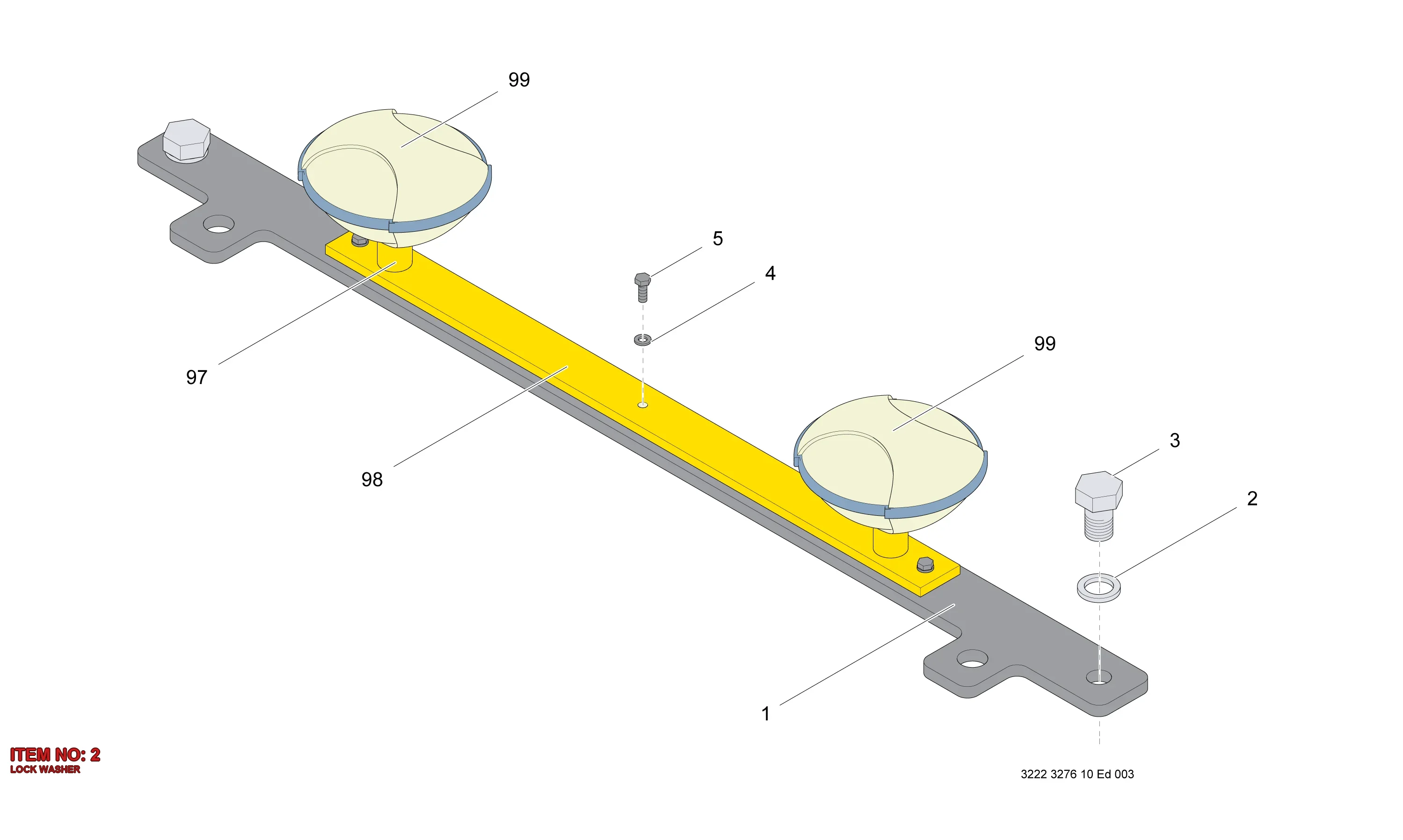 3315 0195 12 LOCK WASHER - Technical Drawing