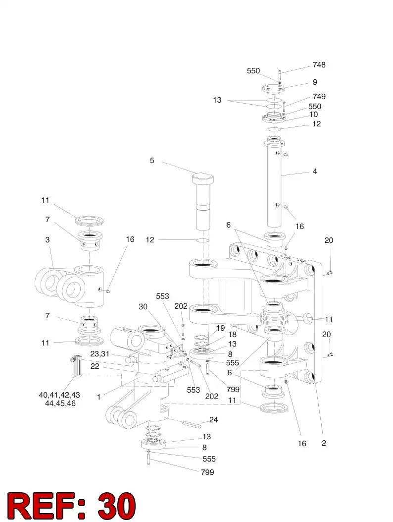 33178401 331 784 01 SUPPORT LEFT - Sandvik Technical Drawing